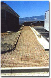 Heat cable installed for heated sidewalks.
