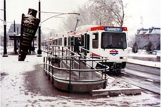 Utah Lite Rail Transit ramp with snow melting system installed
