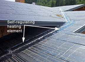 Installing roof deicing system.
