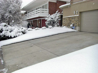 Radiant snow melting system installed in loading ramp.