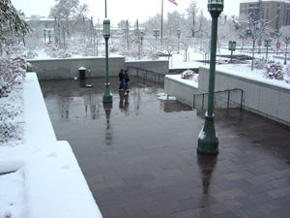 Radiant heated walkways installed at conference center.