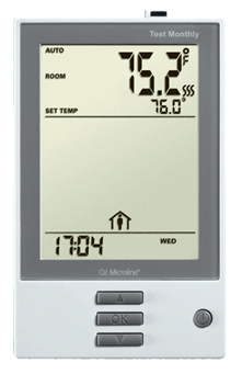 Programmable thermostat for radiant floor heating system